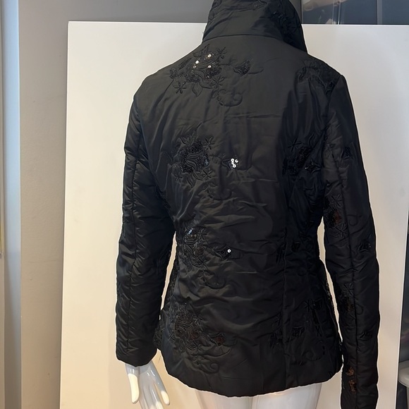 Christian Dior Sz 8 Lightly Quilted Beaded Snap Closure Blazer Jacket - Picture 7 of 12